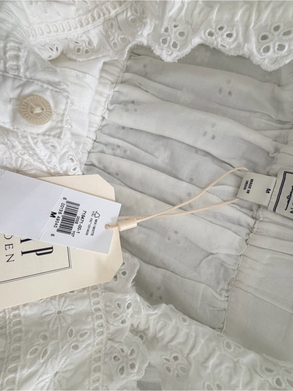 Gap X Doen White Eyelet Smocked Maxi Dress - Picture 6 of 6
